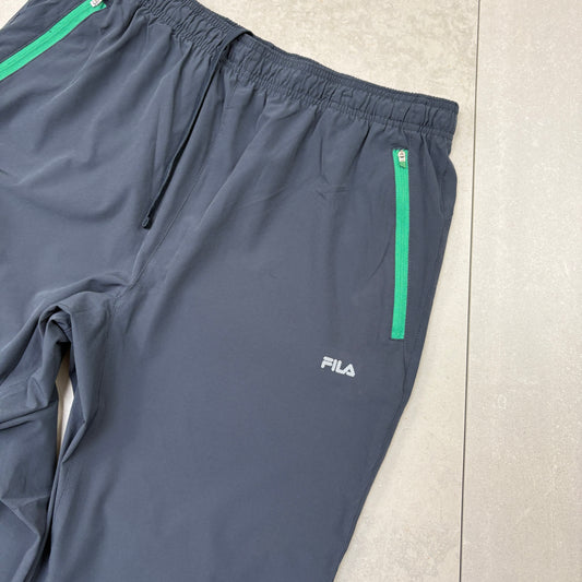 Vintage Fila Black Baggy Tracksuit Sweatpants Track Pants Bottoms - L