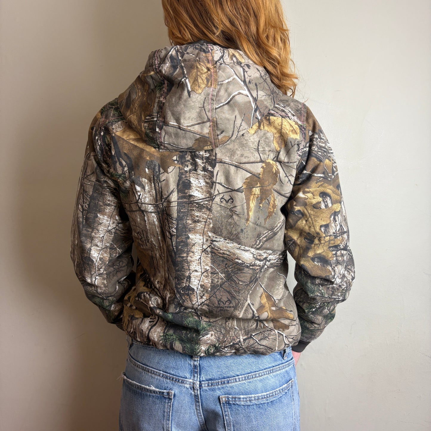 Vintage Realtree Womens Green Camo Hooded Active Workwear Jacket - S