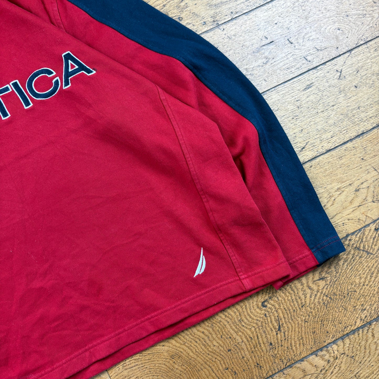 Vintage Nautica Red Embroidered Sweatshirt - L