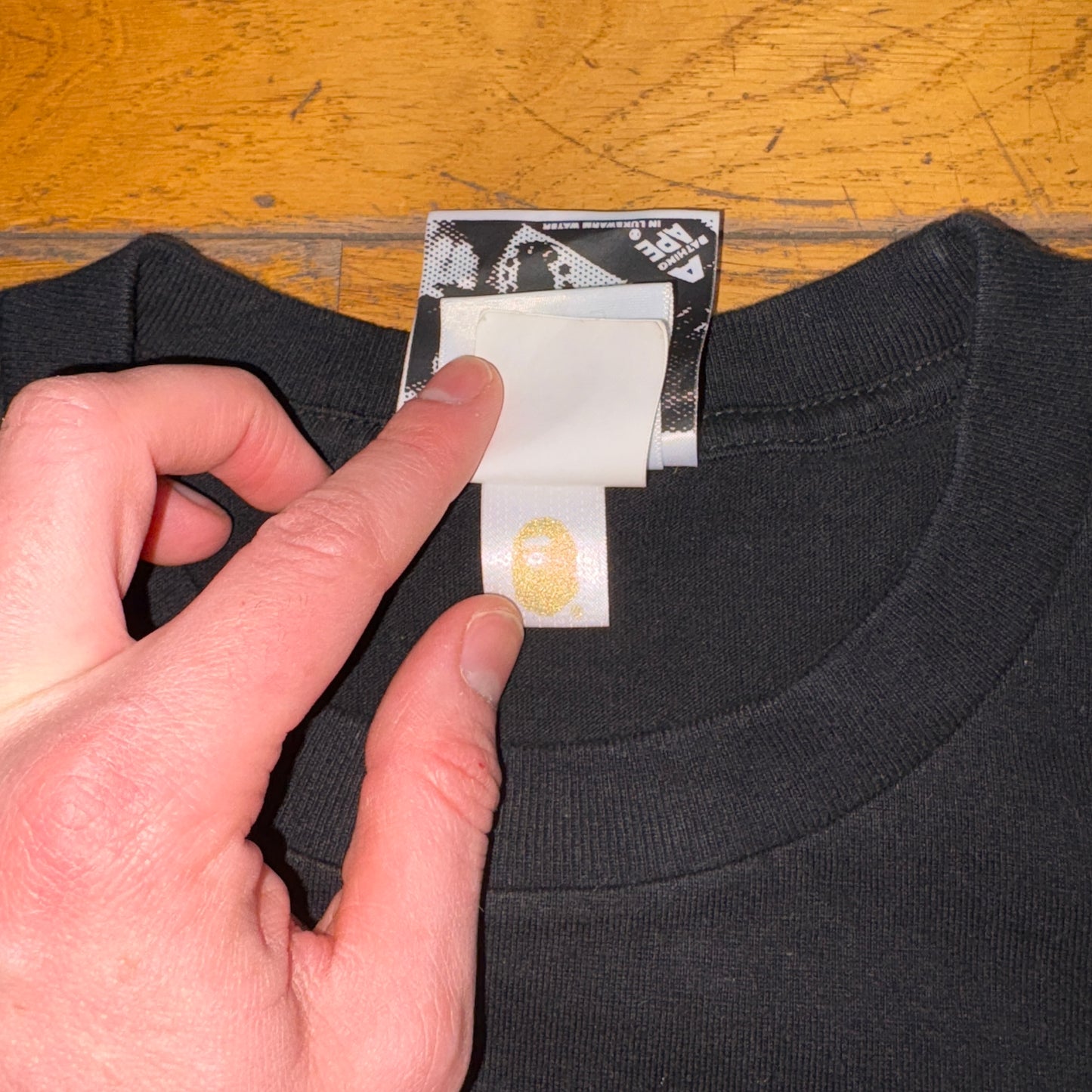 Vintage BAPE Bathing Ape Black Graphic T-Shirt - S
