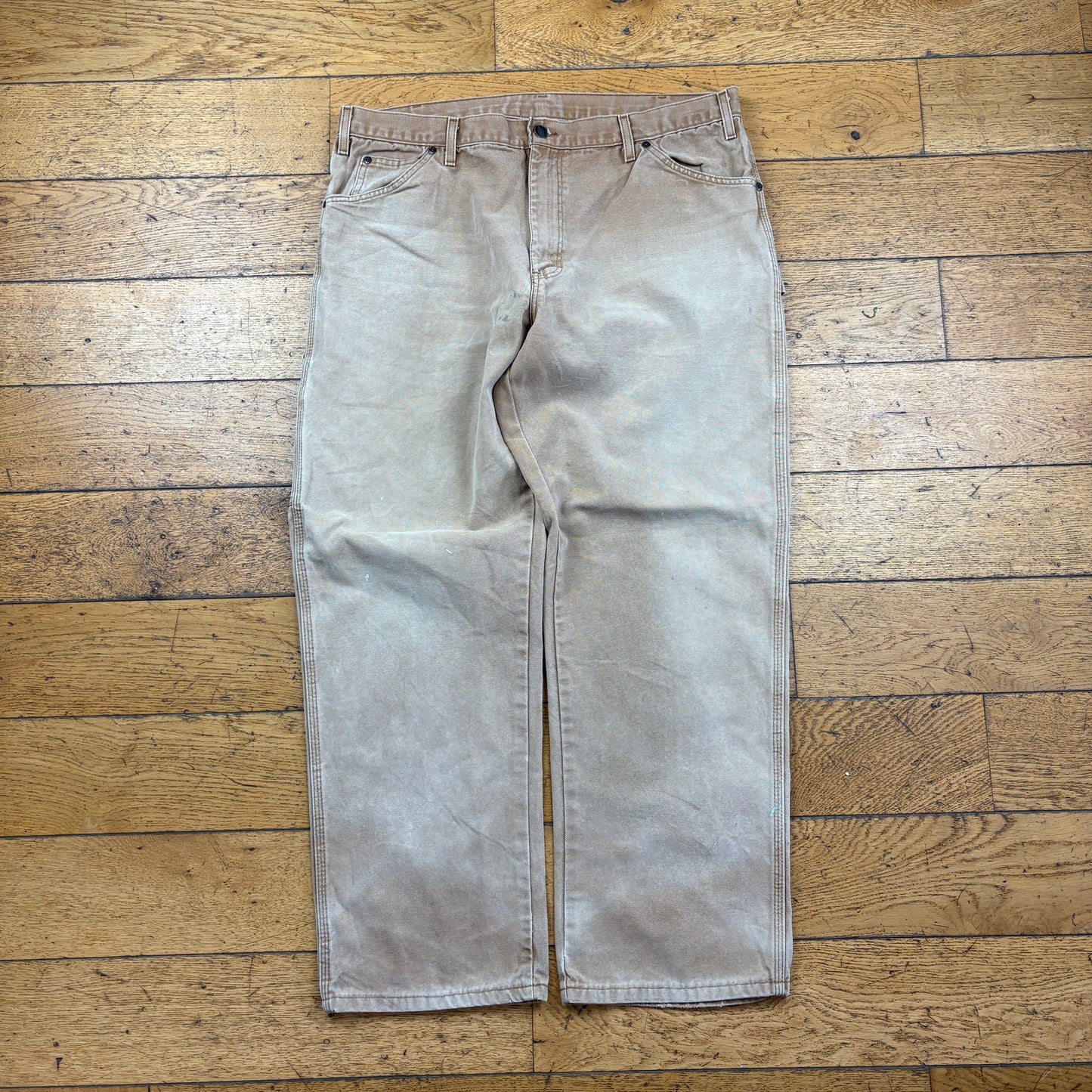 Vintage Dickies Brown Workwear Carpenter Baggy Trousers - 38