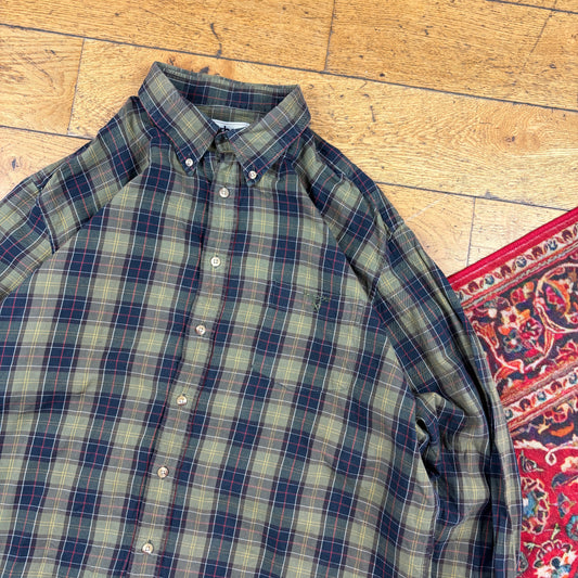 Vintage Barbour Green Check Embroidered Shirt - XXL
