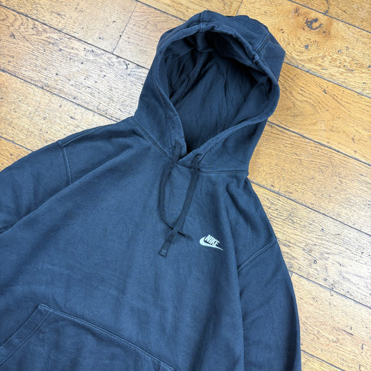 Vintage Nike Black Embroidered Hoodie Sweatshirt - XL