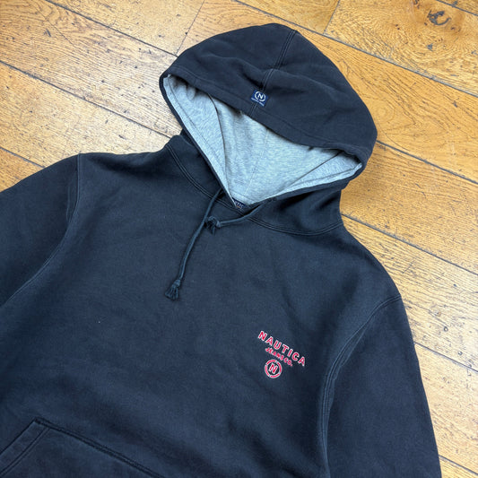 Vintage Nautica Black Embroidered Hoodie Sweatshirt - XXL