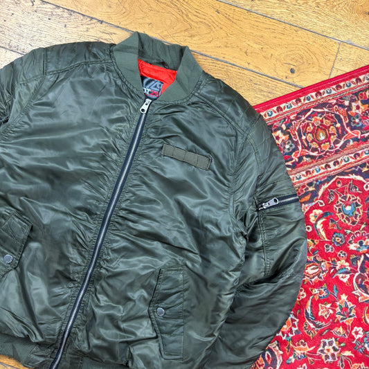 Vintage Lot29 Khaki Green MA-1 Bomber Jacket - L