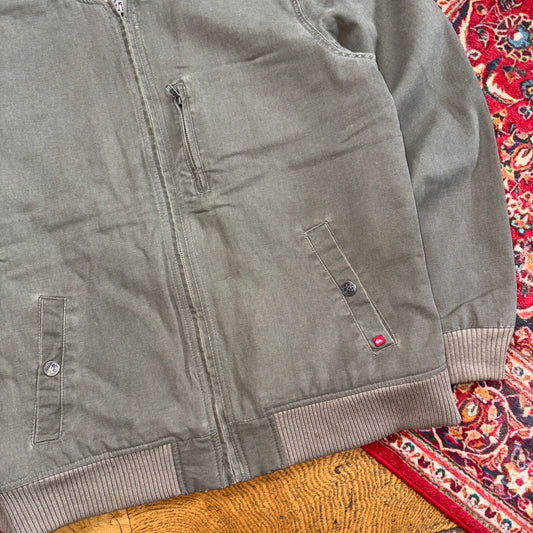 Vintage Quiksilver Green Bomber Military Style Surfwear Jacket - S
