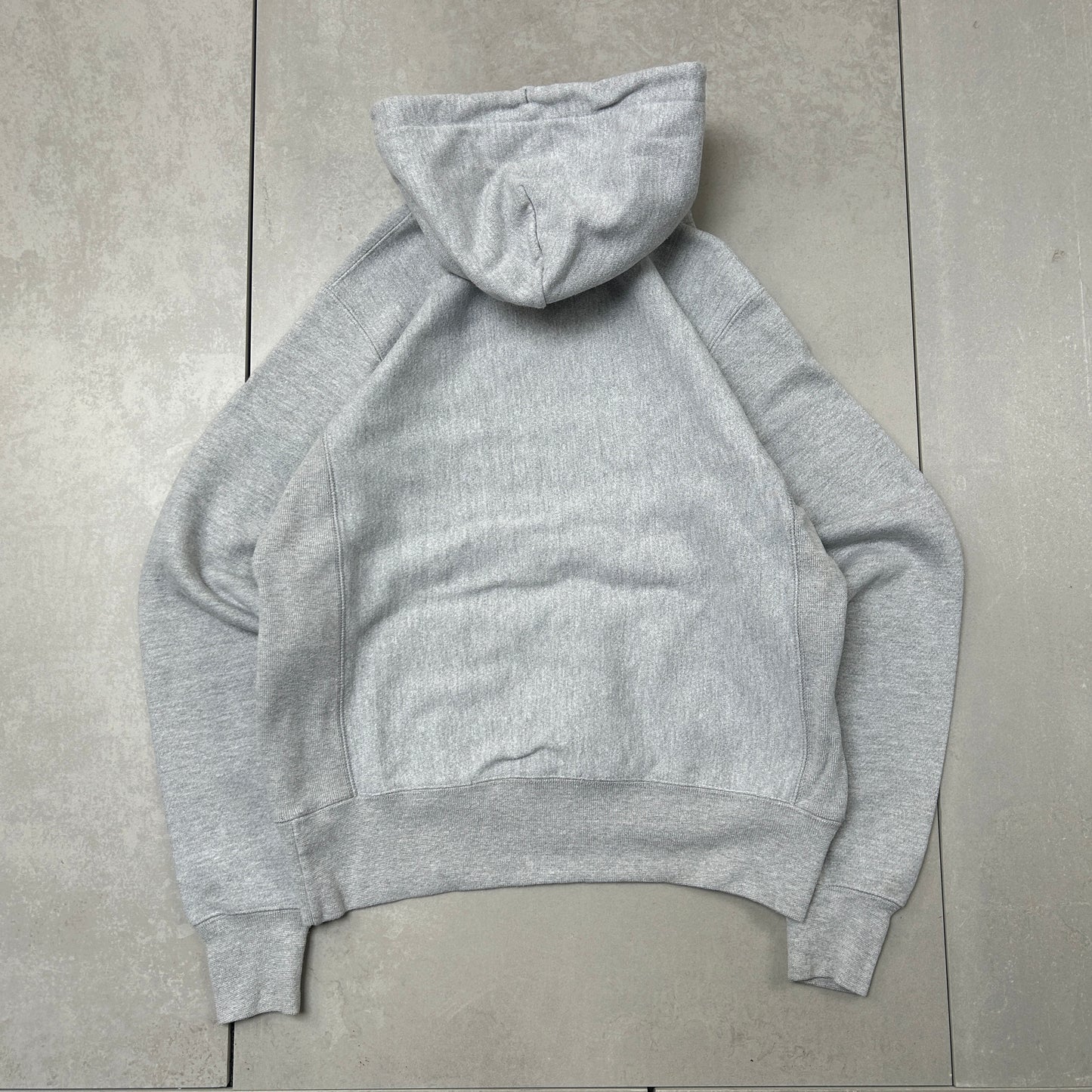 Vintage Champion Grey Embroidered Hoodie Sweatshirt - S