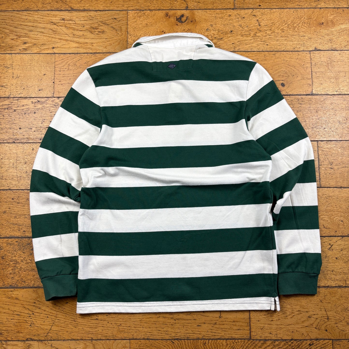 Vintage Green White Rugby Polo T-Shirt - S