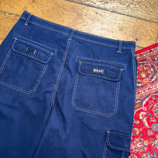Vintage Bugle Boy Blue Cargo Y2K Hip Hop Baggy Jeans Shorts Jorts - 40