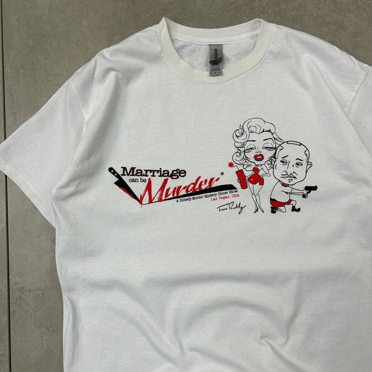 Vintage Graphic White Funny T-Shirt - S