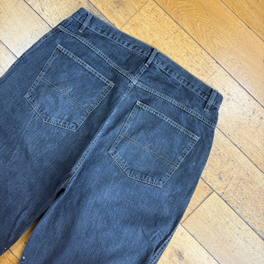 Vintage Bugle Boy Hip Hop Baggy Black Shorts Jorts - 38