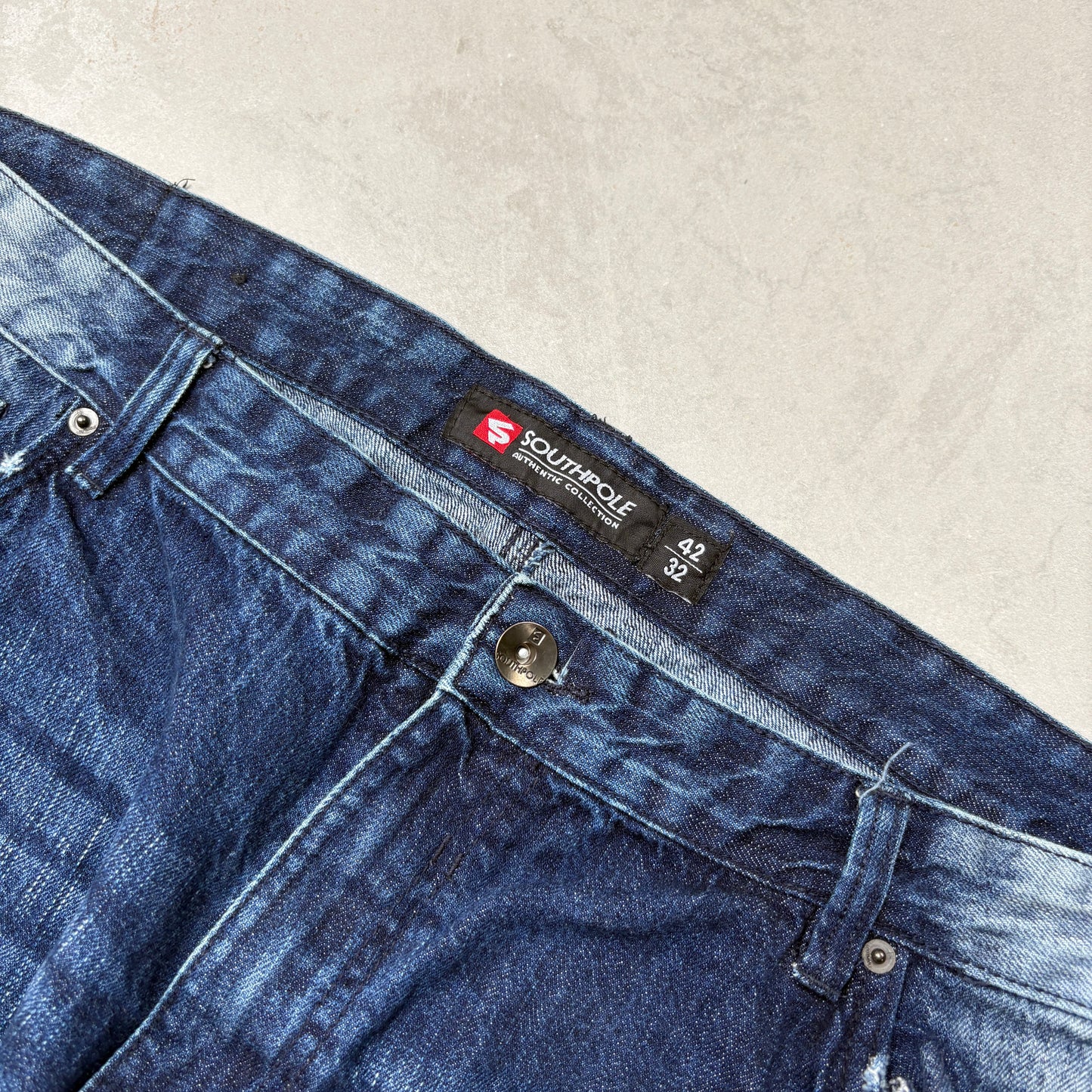 Vintage Embroidered Hip Hop Baggy Blue Jeans - 42