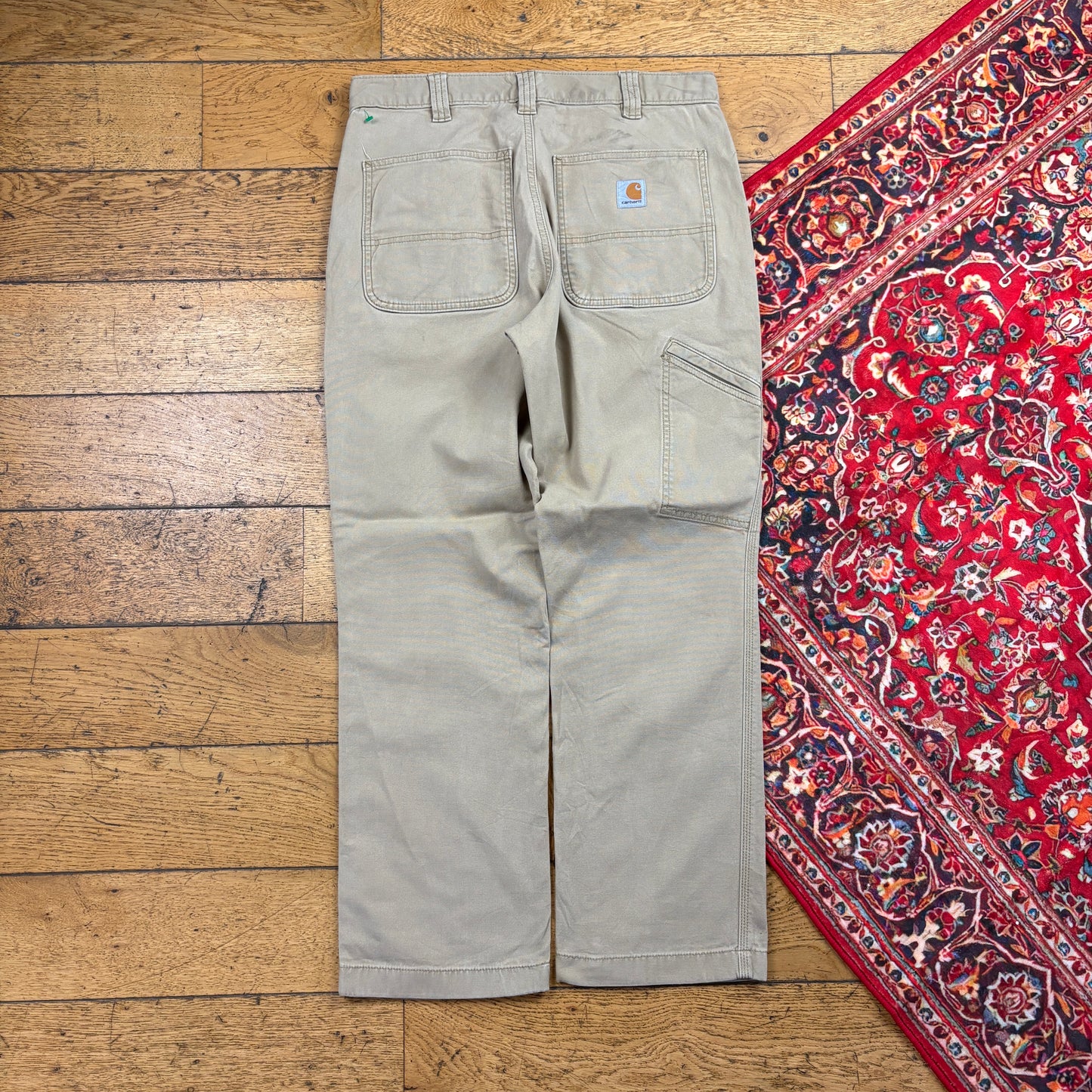Vintage Carhartt Cream Workwear Carpenter Baggy Trousers - 32