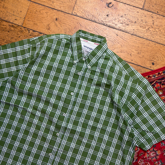 Vintage Wrangler Green Short Sleeve Check Shirt - XL