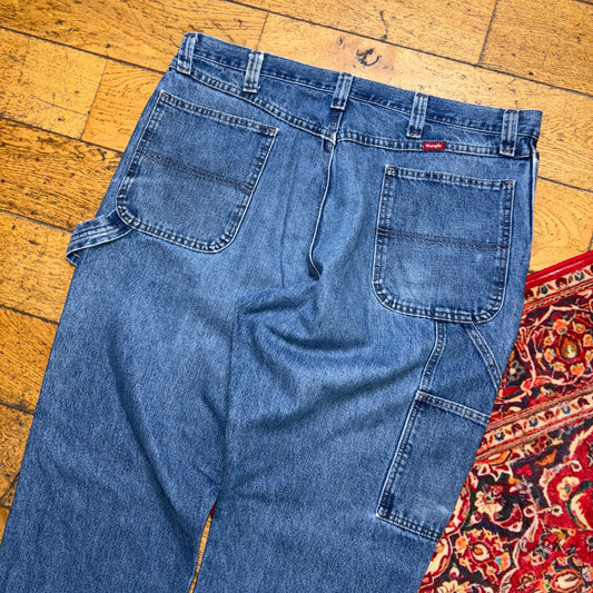 Vintage Wrangler Blue Carpenter Workwear Baggy Jeans - 40L