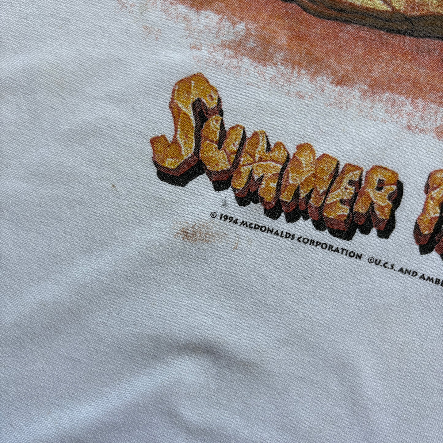 Vintage 1994 McDonalds Flintstones Single Stitch White Graphic T-Shirt - XL