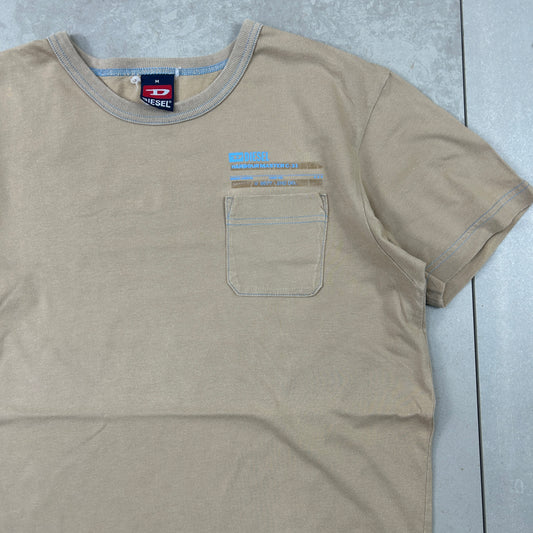 Vintage Diesel Y2K Brown T-shirt - S