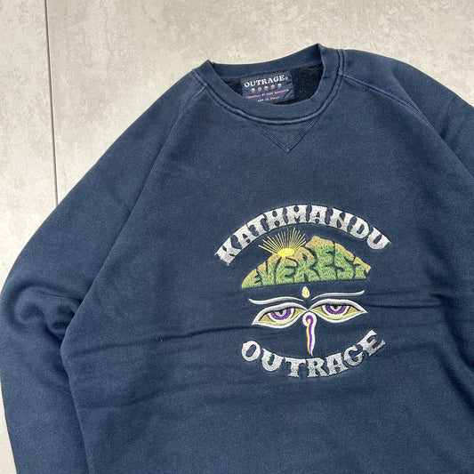 Vintage 90s Kathmandu Everest Embroidered navy Sweatshirt - L