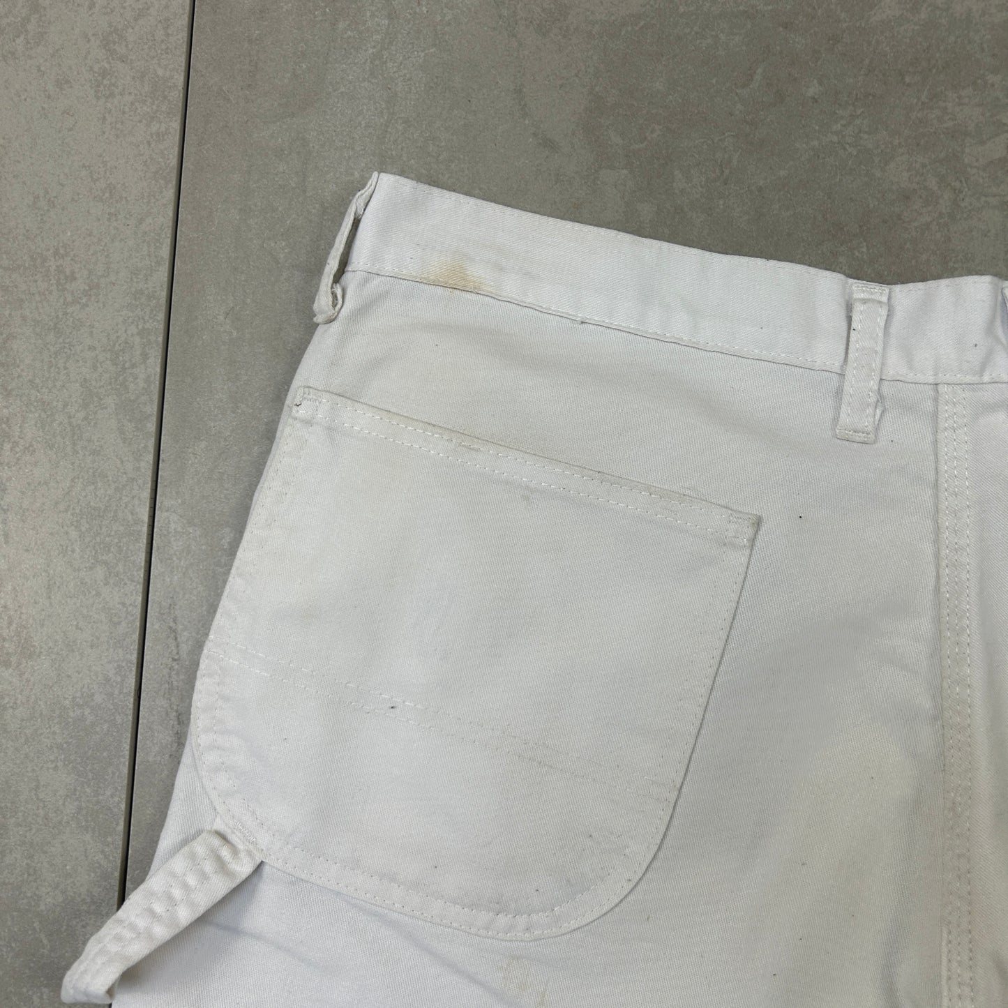 Vintage Dickies Workwear Carpenter Baggy White Shorts - 38