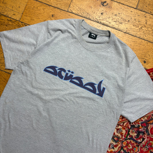 Vintage Stussy Grey Graphic T-Shirt - M