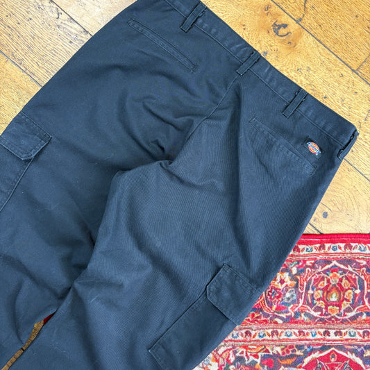 Vintage Dickies 874 Black Cargo Baggy Skate Trousers - 34