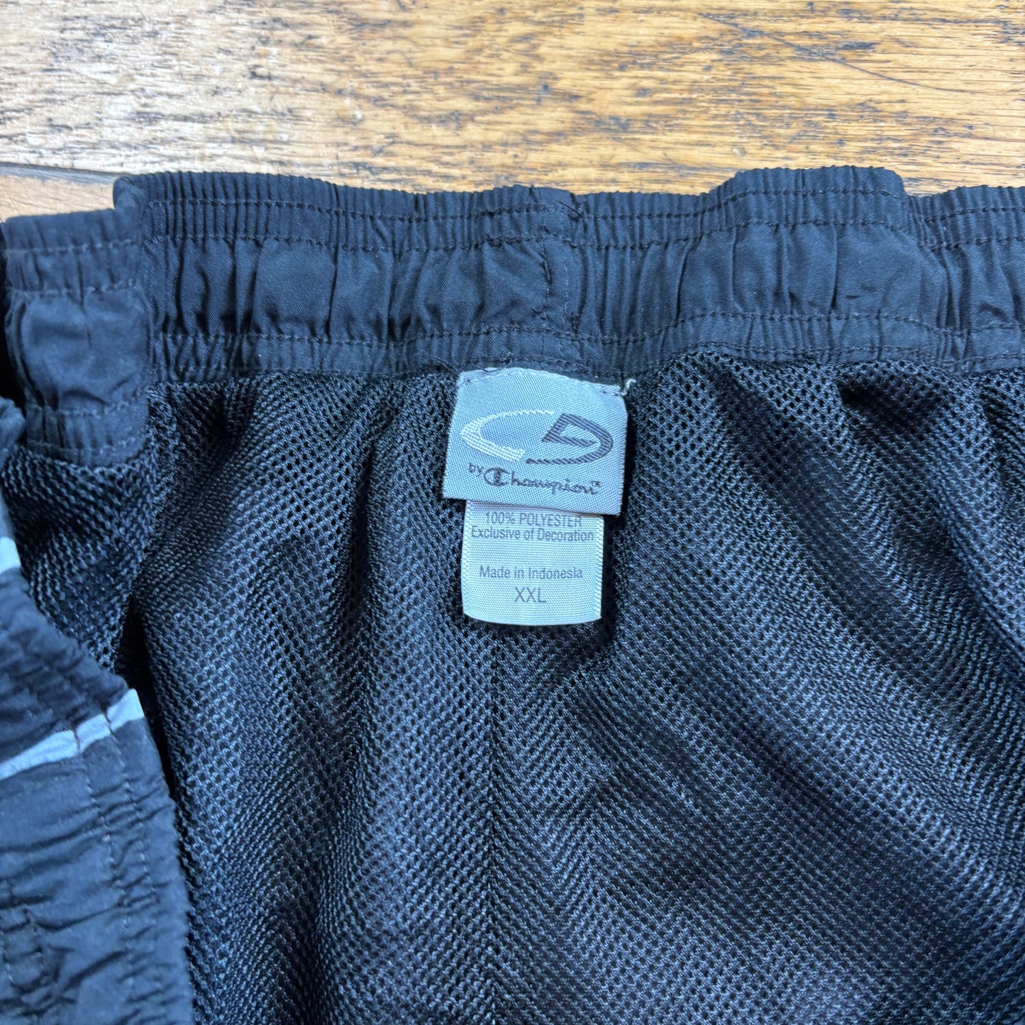 Vintage Champion Black Baggy Tracksuit Sweatpants Track Pants Bottoms - XXL
