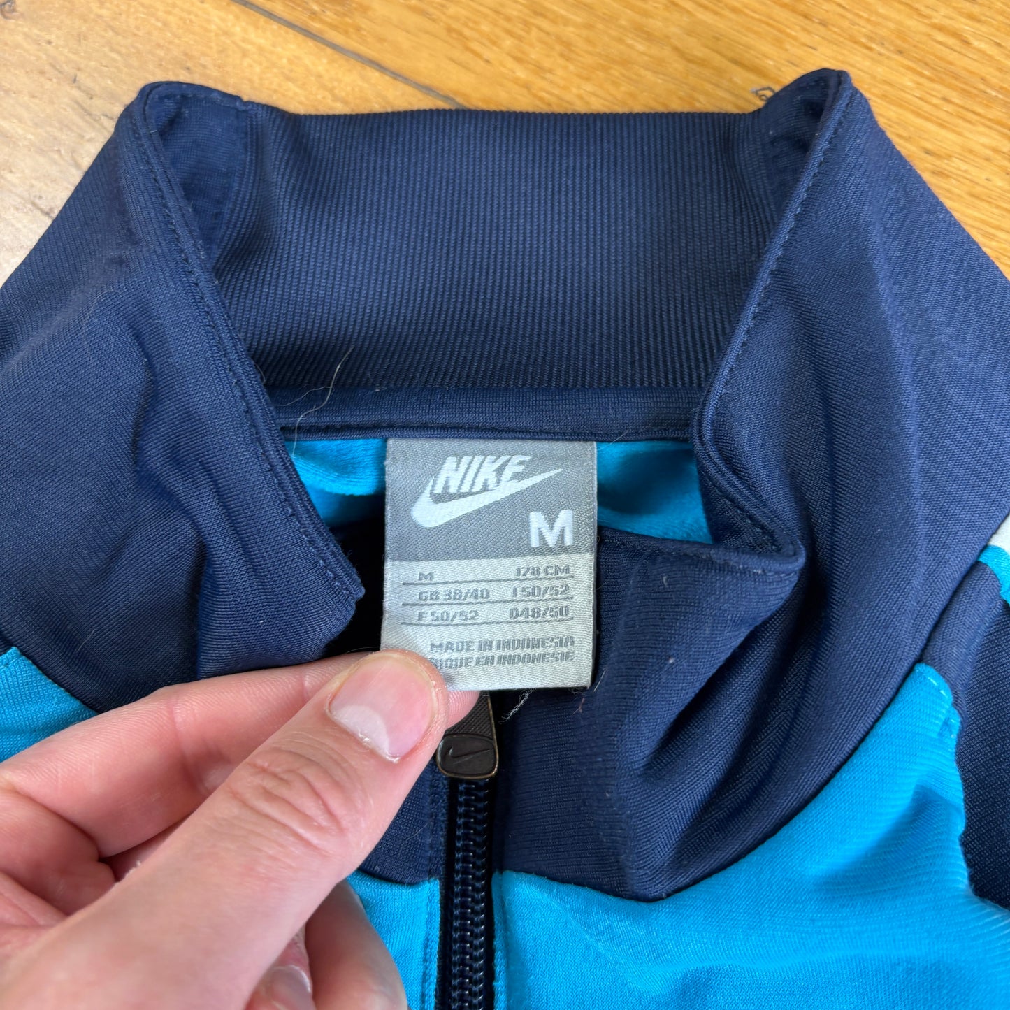 Vintage Nike Blue Swoosh Tracksuit Track Shell Windbreaker Jacket - M