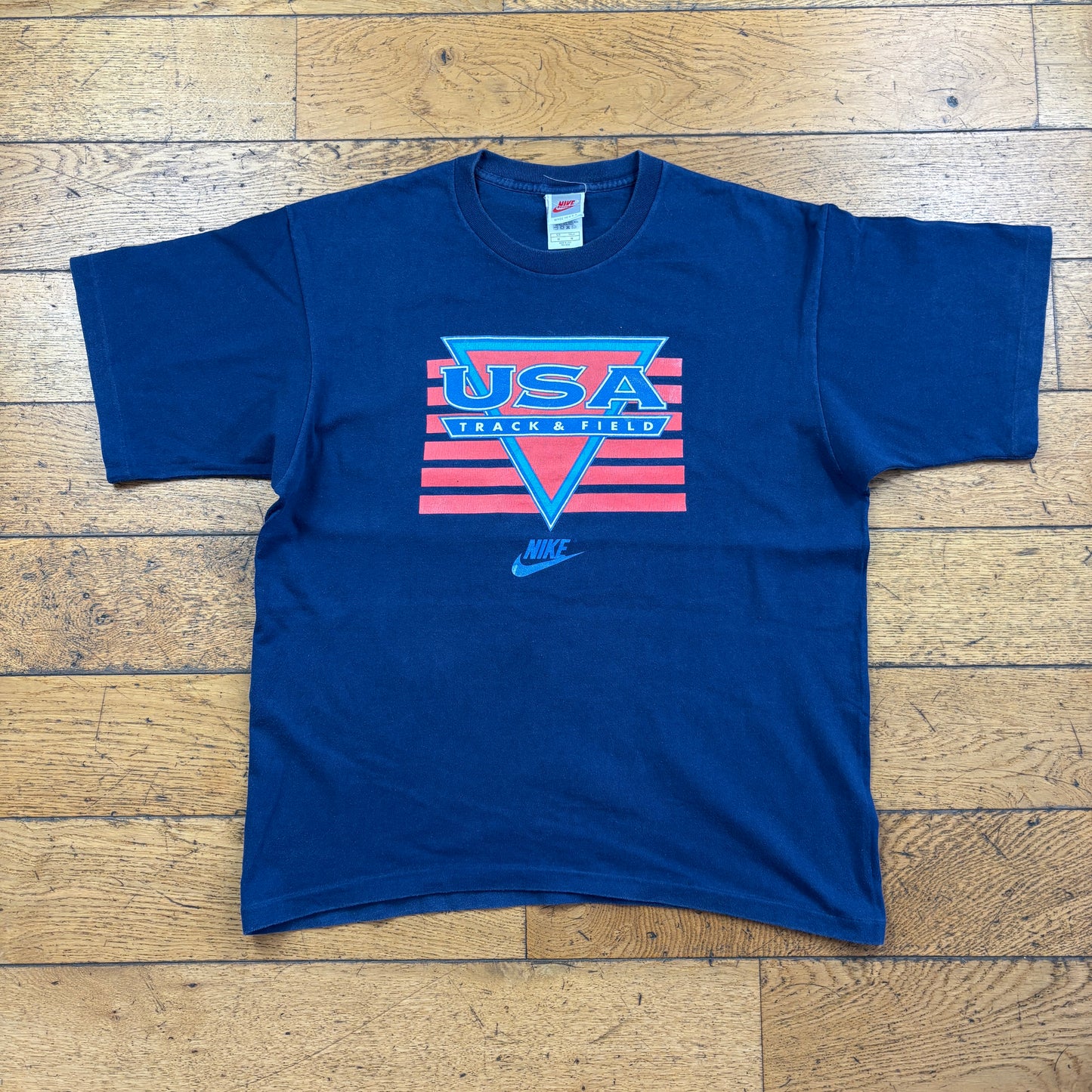 Vintage 90s Nike Navy Single Stitch Graphic T-Shirt - M