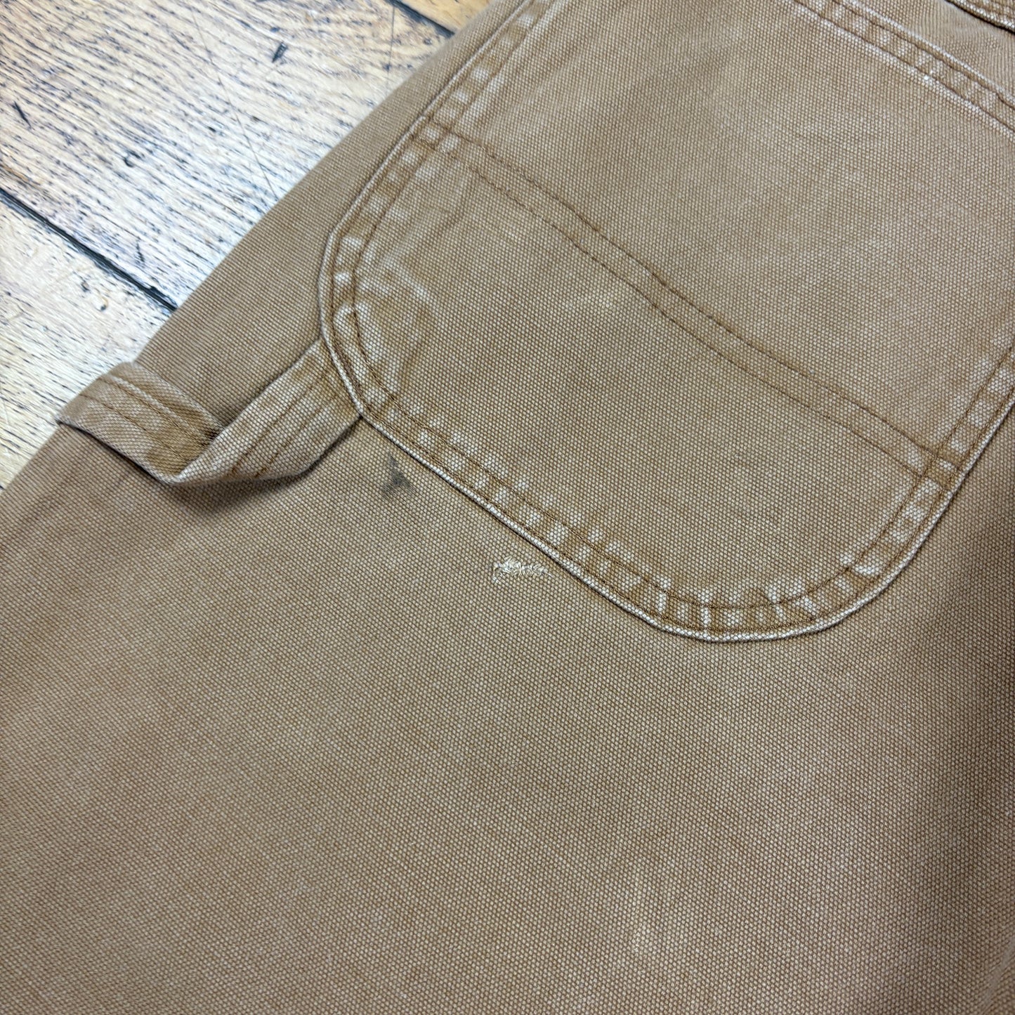 Vintage Dickies Workwear Carpenter Baggy Brown Trousers - 36