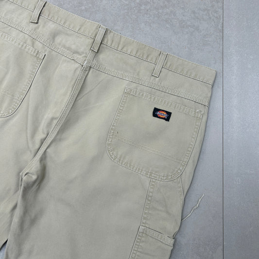 Vintage Dickies Workwear Carpenter Cream Baggy Shorts - 44