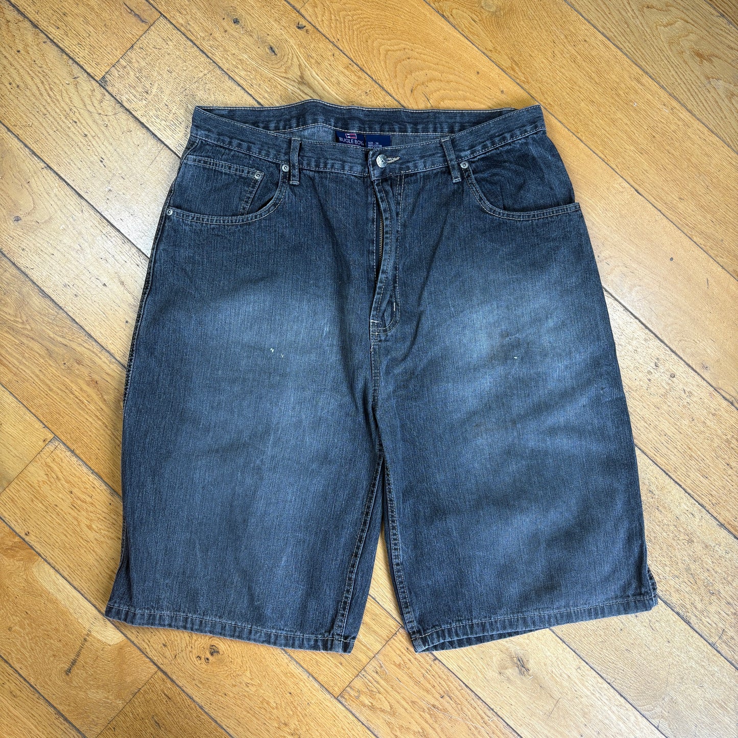 Vintage Bugle Boy Hip Hop Baggy Black Shorts Jorts - 38