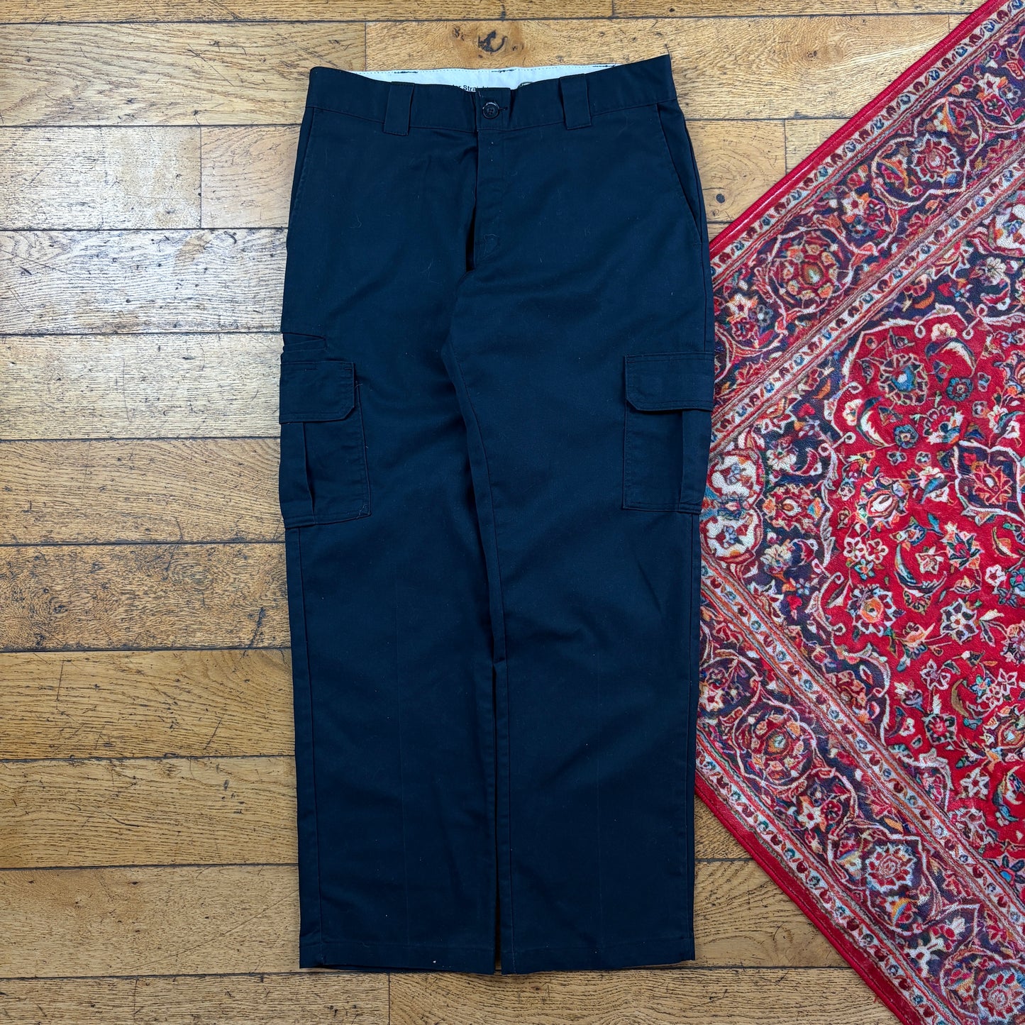 Vintage Dickies 874 Black Cargo Skate Trousers - 34