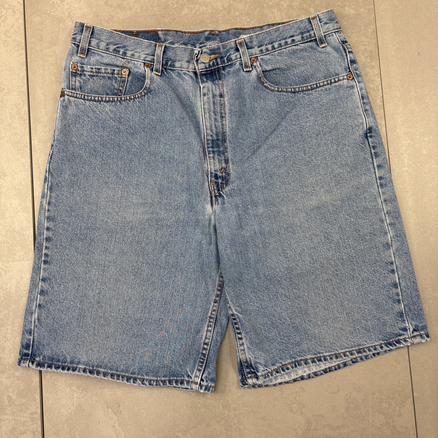 Vintage Levis 550 Baggy Blue Denim Shorts - 36
