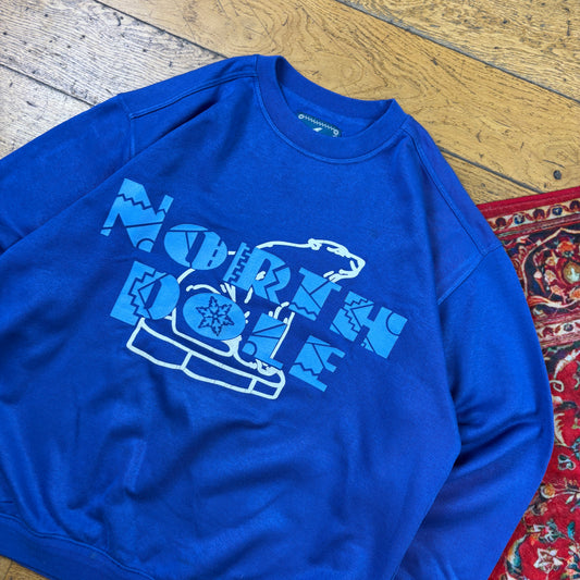 Vintage 90s North Pole Blue Sweatshirt - XL