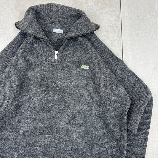 Vintage Lacoste Grey Quarter Zip Jumper - XL