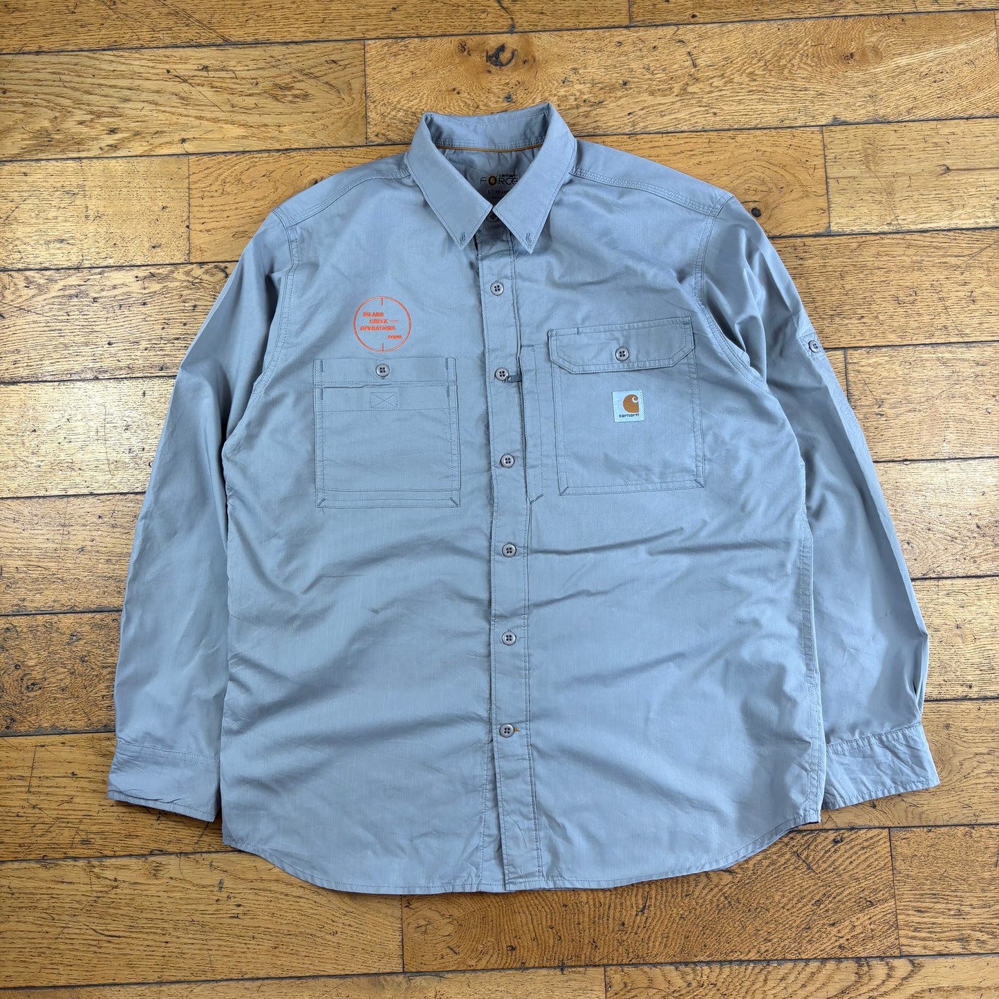 Vintage Carhartt Grey Workwear Embroidered Shirt - L