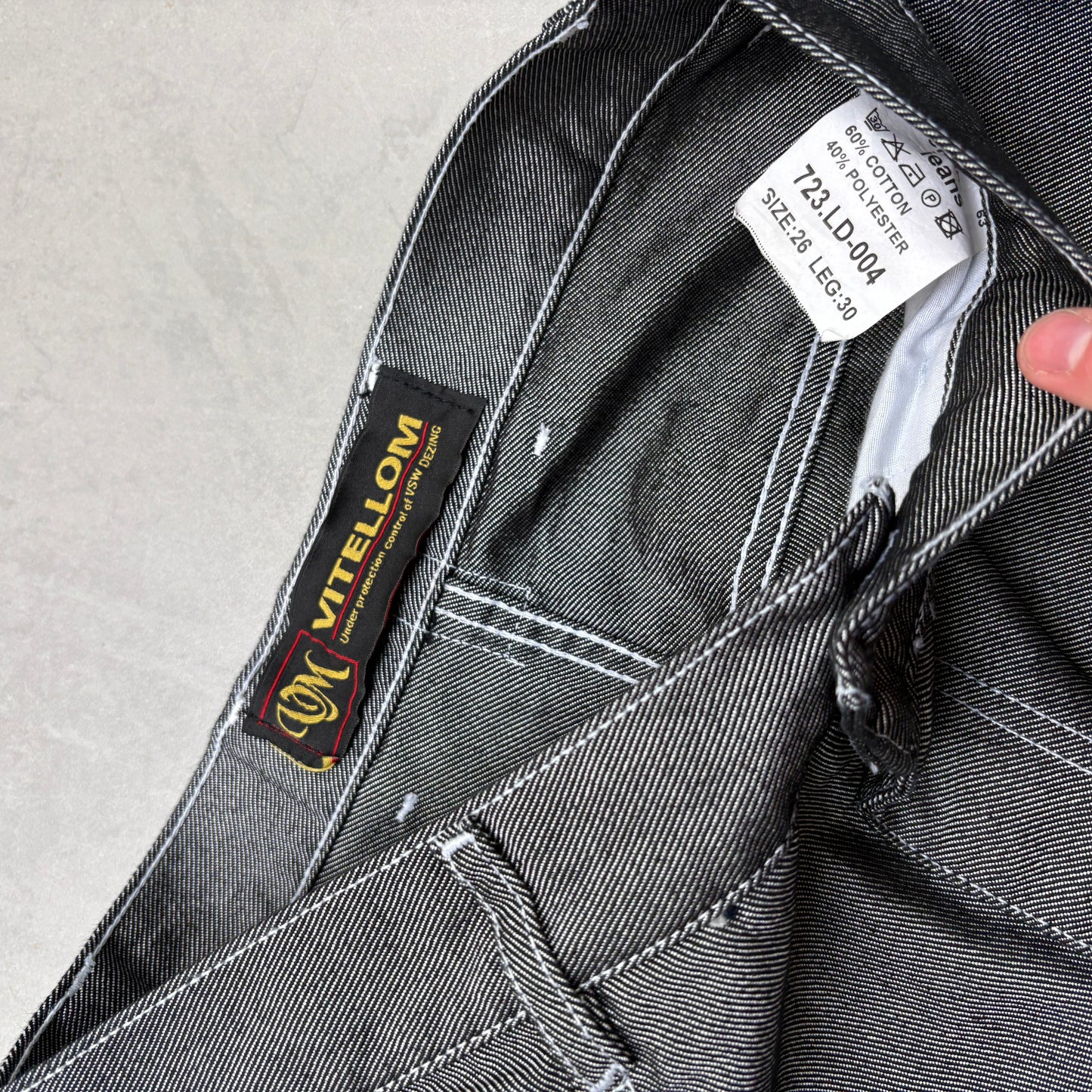Vintage Embroidered Silver Hip Hop Baggy Jeans - 28
