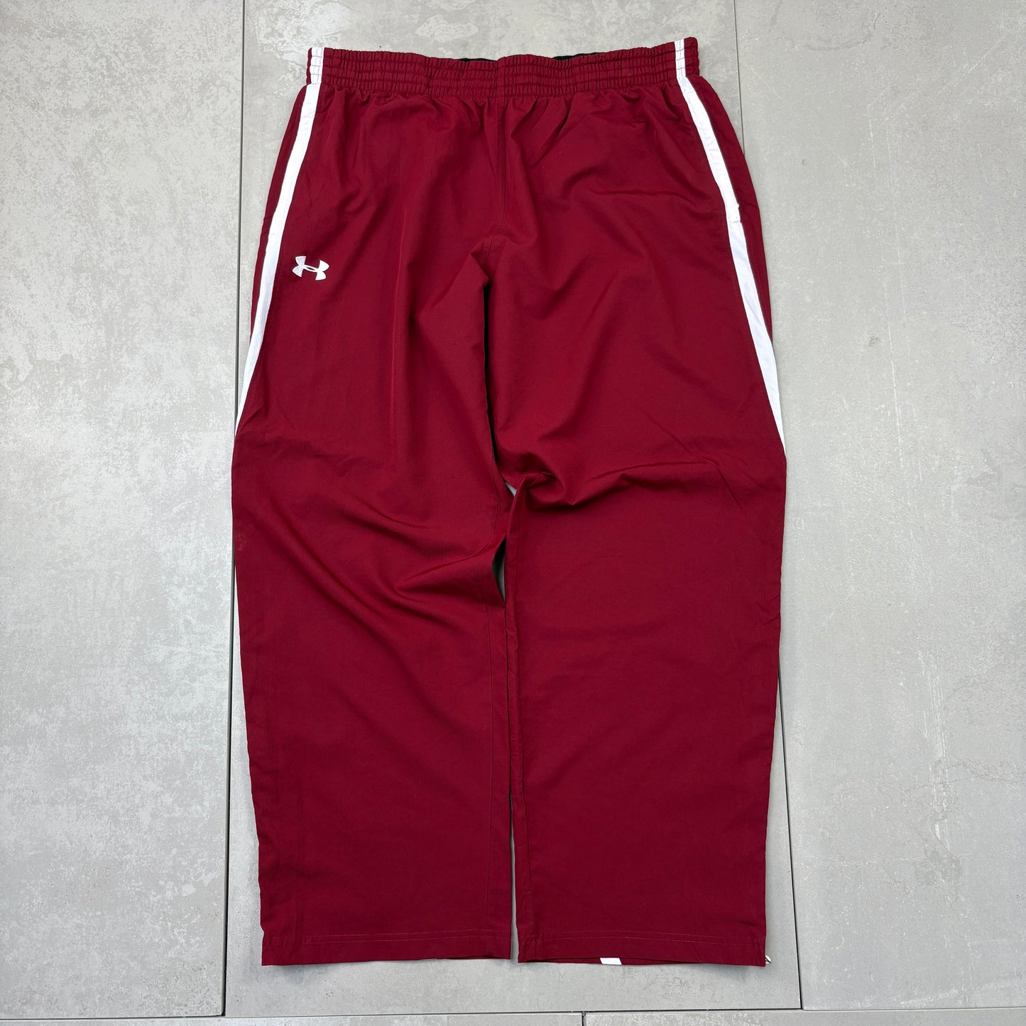 Vintage Under Armour Burgundy Baggy Tracksuit Track Pants Bottoms - XXL