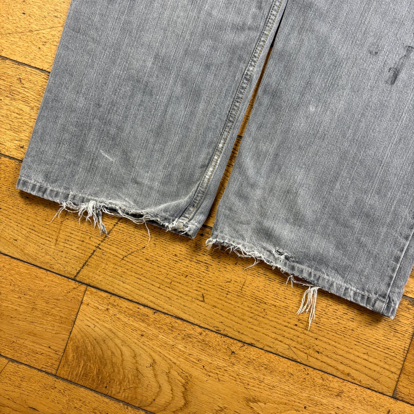 Vintage Grey Badboy Embroidered Y2K Hip Hop Baggy Jeans - 38
