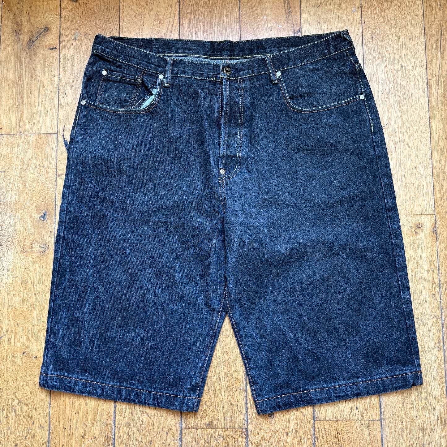 Vintage RMC Embroidered Hip Hop Black Baggy Shorts Jorts - 40