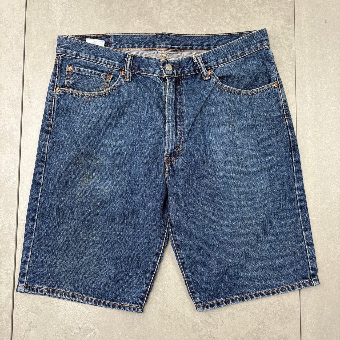 Vintage Levis 505 Blue Baggy Denim Shorts - 36