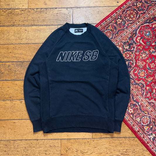 Vintage Nike SB Black Embroidered Sweatshirt - S