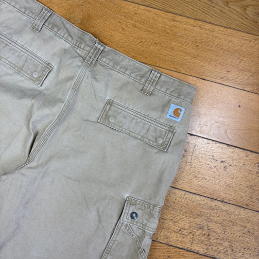 Vintage Carhartt Workwear Cream Baggy Carpenter Shorts - 38