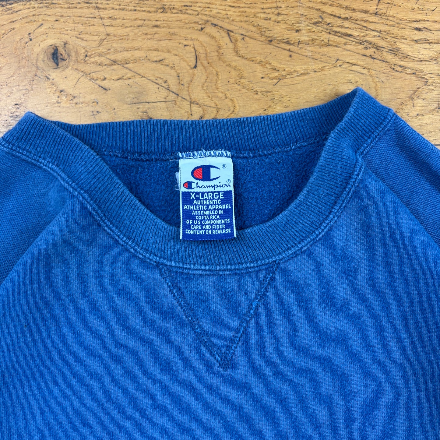 Vintage Champion Blue Embroidered Sweatshirt - XL