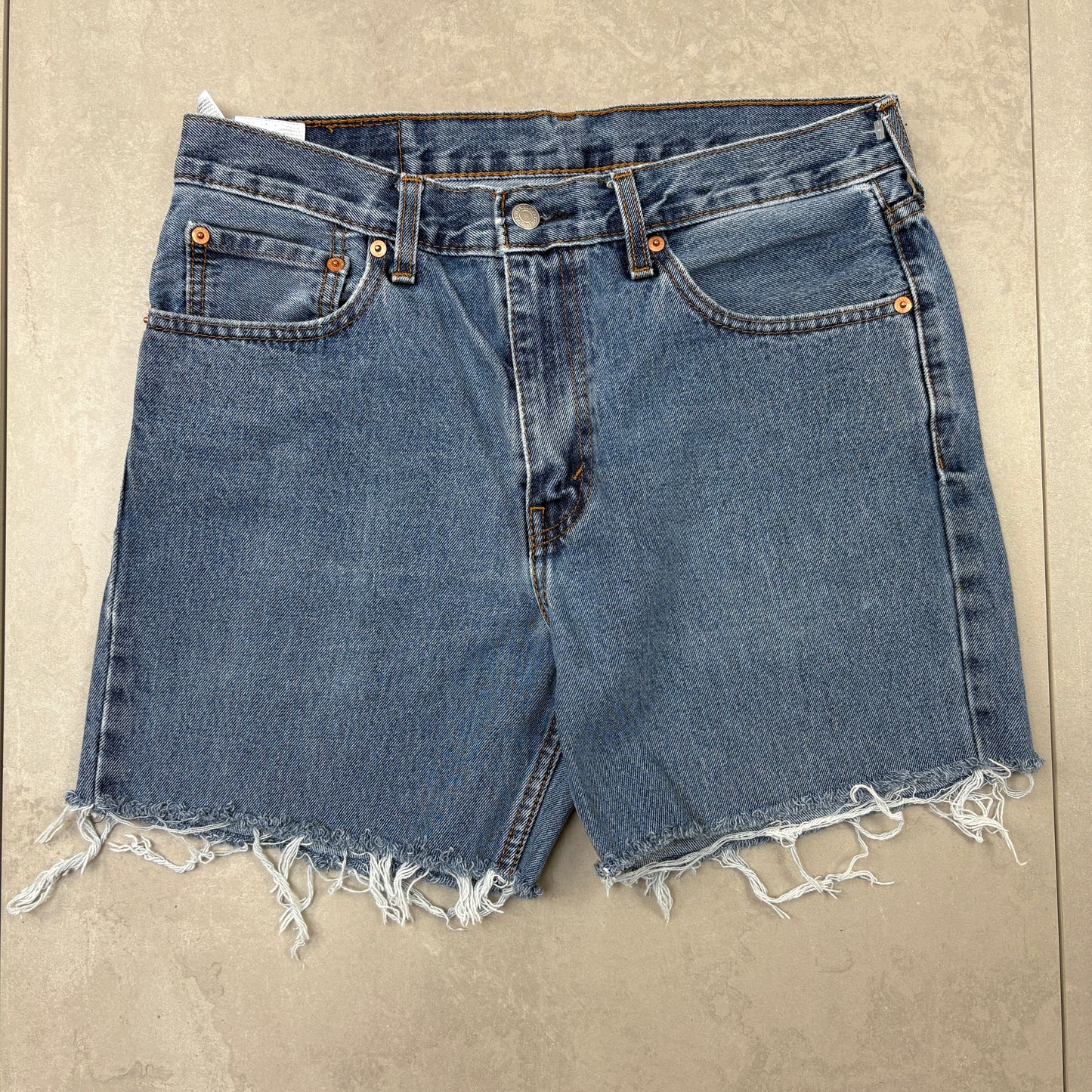 Vintage Levis 516 Blue Denim Shorts - 33