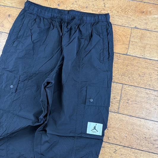 Vintage Nike Jordan Black Baggy Tracksuit Sweatpants Track Pants Bottoms - L