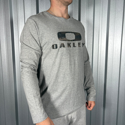 Oakley Grey Camo Long Sleeve T Shirt - M