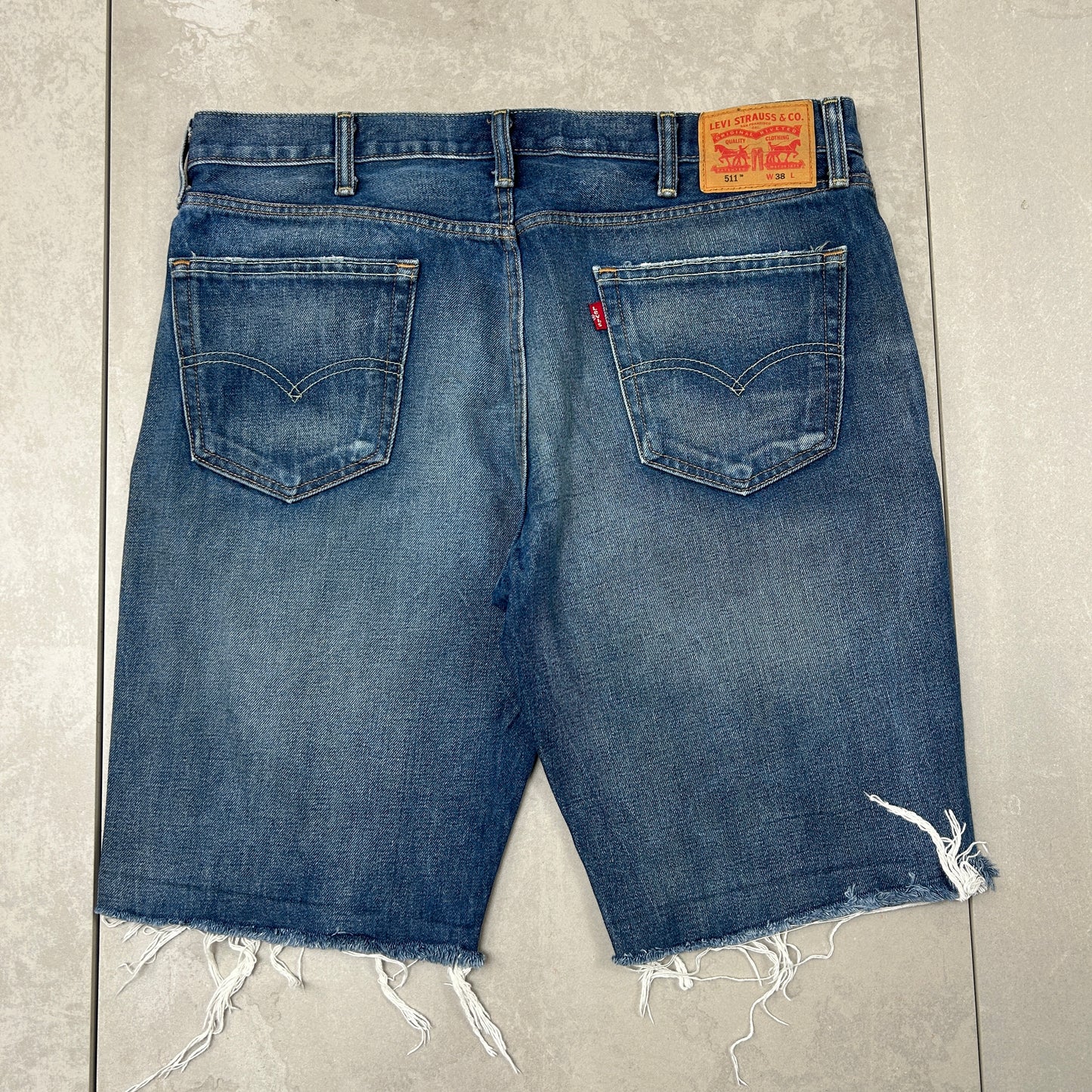 Vintage Levis 511 Slim Blue Denim Shorts - 38