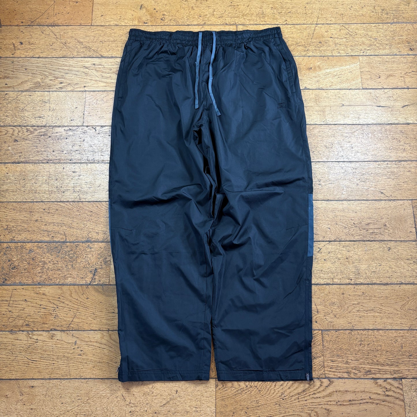 Vintage Starter Black Baggy Tracksuit Sweatpants Track Pants Bottoms - XXL