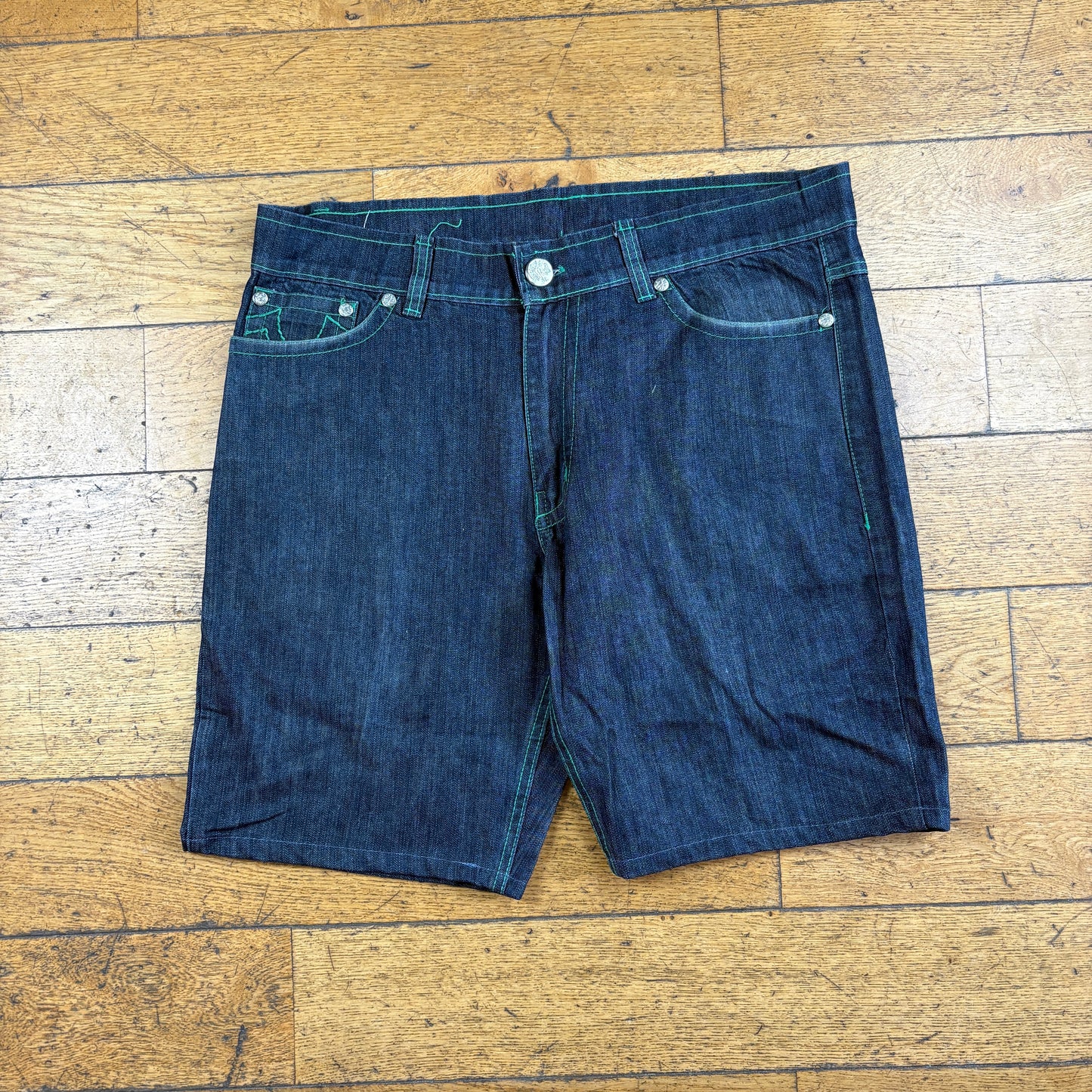 Vintage True Religion Blue Embroidered Y2K Shorts Jorts - 40